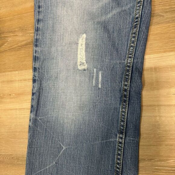 Projek Raw Men's 34 Distressed Straight Leg Jean Light Wash Denim 100% Cotton - Picture 3 of 10